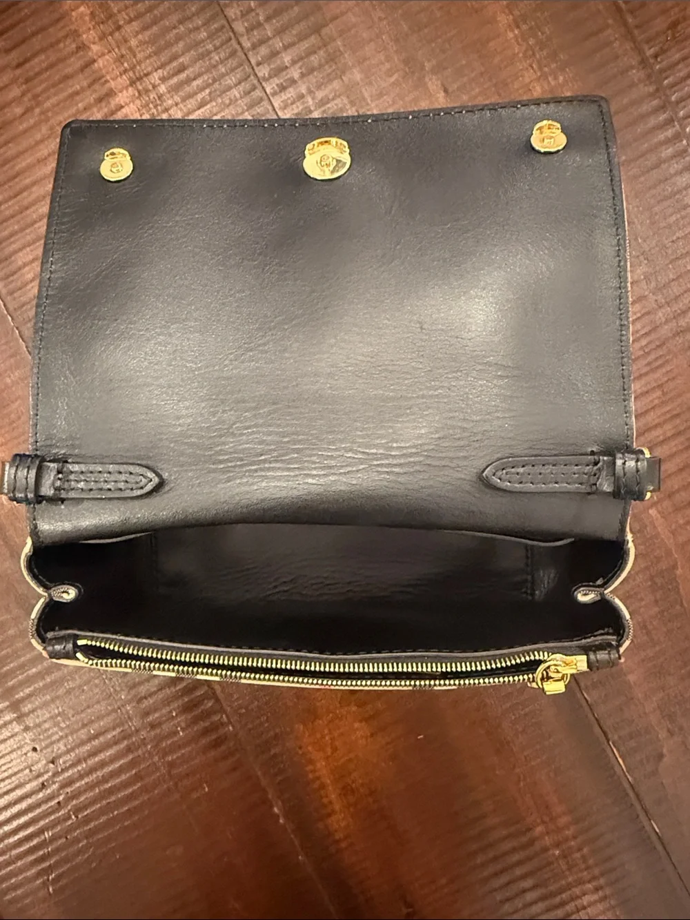 Burberry Tan and Black Clutch/Crossbody with Iconic Design
